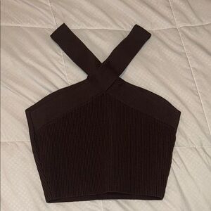 Aritzia Babaton Cross Neck Cropped Tank